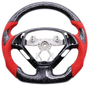 <span class=keywords><strong>Volant</strong></span> de voiture en cuir rouge en fibre de carbone forgée pour INFINITI <span class=keywords><strong>G25</strong></span> G35 G37 G37x 2008+ - Product Image 1