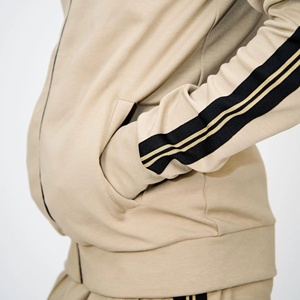 Ensemble de jogging à rayures personnalisées Joggers 2 pièces Costumes de jogging à fermeture éclair Logo imprimé Logo en relief Logo brodé <span class=keywords><strong>avec</strong></span> survêtement tressé - Product Image 5