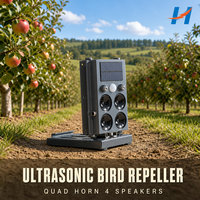 Répulsif à ultrasons pour oiseaux à énergie solaire, en acier inoxydable, aluminium et plastique, étanche, écologique, durabilité de 3 à 5 ans