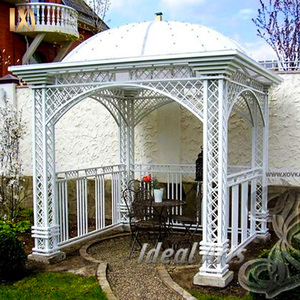 Pergola de jardin en <span class=keywords><strong>fer</strong></span> <span class=keywords><strong>forgé</strong></span> bleu, pergola en métal à treillis personnalisé pour la décoration extérieure du jardin - Product Image 6