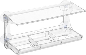 Commercio all'ingrosso finestra uccello alimentatore <span class=keywords><strong>con</strong></span> 3 sezione vassoio e <span class=keywords><strong>copertura</strong></span> del tetto, ventosa all'aperto appendiabiti in plastica acrilica per uccelli alimentatore - Product Image 2
