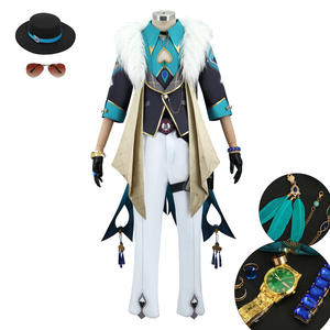 Honkai: Star Rail personnage Aventurine Cosplay bleu <span class=keywords><strong>costume</strong></span> <span class=keywords><strong>gilet</strong></span> Cosplay <span class=keywords><strong>Costume</strong></span> homme avec collier de couvre-chef - Product Image 2