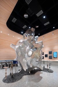 Retron personalizable estilo artístico joyería tienda pantalla mármol superior LED iluminación ecológica resistente contador atractivo - Product Image 3