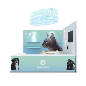 Cabina de feria comercial modular de aluminio personalizada de 10*10 pies con exhibición de pancarta de techo - Product Image 1