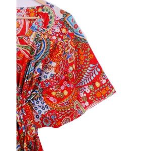 Caftán de Algodón Tejido a Mano para Mujer, Estampado Floral Dulce, Ecológico, Corte Holgado, Ropa Casual de Verano y Primavera - Product Image 2