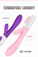 Vibromasseur Lapin Rechargeable USB, Baguette Vibrante Point G, Stimulateur Clitoridien, Godemiché, Jouets Sexuels pour Femmes, Jouet Sexuel pour Masturbation Féminine