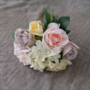 Bouquet de roses artificielles CallaFloral, couleurs éclatantes, décoration de mariage, tissu tissé GF12510 - Product Image 3