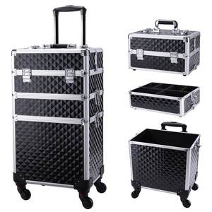 Valise à roulettes en aluminium Lucky Pro avec <span class=keywords><strong>tiroir</strong></span> verrouillable 3 en 1, poignée souple, grand rangement, organisation facile des cosmétiques - Product Image 5