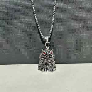 Collar de Cadena de Acero Inoxidable con Adorno Retro de Búho y Colgante de Campana de la Suerte con Llave, para Comercio Transfronterizo en AliExpress - Product Image 4