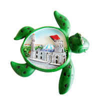 FH1010 Personnalisé Résine Souvenir Touristique 3d Tortue De Mer Tortue Italie Souvenir Aimant De Réfrigérateur