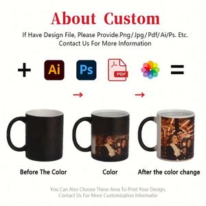 Tazas Mágicas Personalizadas con Logotipo que Cambian de Color, Tazas para Sublimación de 11 oz, Tazas Blancas Impresas, Tazas Mágicas de Cerámica Negra para Leche - Product Image 2