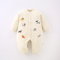 Pyjamas pour bébé en coton Offre Spéciale Barboteuse pour bébé à imprimé chiot Combinaison chaude et épaisse d'hiver pour nouveau-né