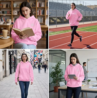 Sudaderas con Capucha Extra Grandes Rosas Personalizadas para Mujer, Sudaderas Pesadas para Parejas, Sudaderas con Capucha Estilo Vintage Lavado Ácido