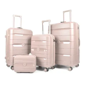 Hot Selling Uitbreidbare Pp Bagage 4 Spinner Wielen Reizen Trolley Koffer Voor Reizen