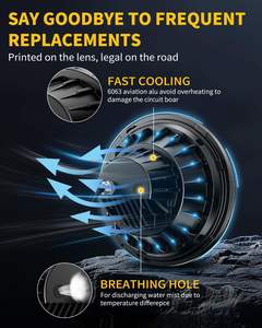 Lampu Depan LED DOT 7 Inch 150W 24V Hi/<span class=keywords><strong>Lo</strong></span> Beam Putih DRL Lampu Sein Amber Dual-Beam Projector untuk Defender 90/110 - Product Image 5