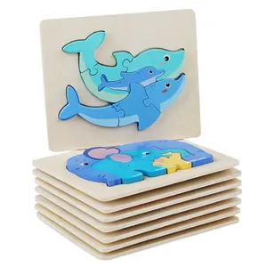 Nova Chegada Personalizado Crianças De Madeira 3d Puzzle Jigsaw Brinquedos Para Crianças Dos Desenhos Animados Animal Veículo Madeira Criança Puzzles