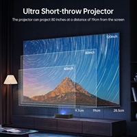 Proyector Inteligente Android Compatible con 4K, 1200 ANSI UST de Tiro Corto, Láser Tricolor, Full HD 1080P, Mini Proyector de Video para Cine en Casa