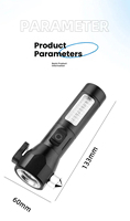 Marteau de sécurité automobile avec lampe torche, étanche IP65, rechargeable par USB, éclairage de survie d'urgence avec construction en alliage d'aluminium