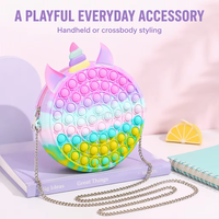 Porte-monnaie licorne en silicone souple, sac bandoulière anti-stress, pochette macaron colorée, grande et petite taille, vente en gros