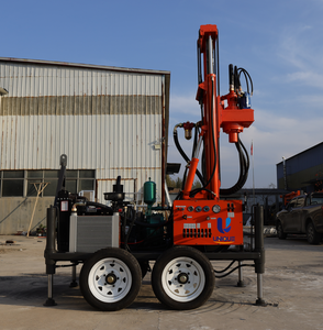 เครื่องเจาะบ่อน้ำแบบล้อ 120 เมตร ผลิตในจีน อุปกรณ์เจาะเหมืองแบบพกพา เครื่องเจาะไฮดรอลิกขนาดเล็กแบบ DTH - Product Image 5