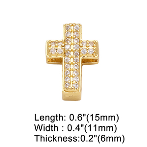 ASJEWELRY 트렌디 CZ 크리스탈 작은 별 십자가 참 장식 팔찌용 구리 금도금 십자가 장신구 제작 재료 Chma260 - Product Image 6