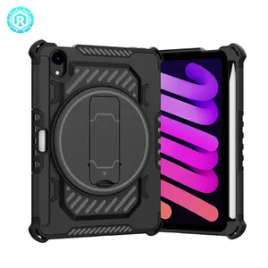 Roiskin-funda con rotación de todos los grados, 5 colores disponibles, armadura B, PC, para ipad mini 6, sensación clara