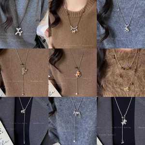 Collana con Ciondolo Zodiacale in Rame Dorato Stile Lusso Leggero, Catena in Bambù, Regalo per Donna e Fidanzata, YWJW Lab Created - Product Image 6