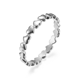 Simple heart-shaped <b>titanium</b> steel <b>ring</b> for women, fashionable and elegant stainless steel pinky <b>ring</b>, colorfast jewelry manufac - Product Image 1