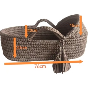 Cesto per Neonati in Corda di Cotone Ovale Tradizionale Ecologico, Intrecciato a Mano, <span class=keywords><strong>Lettino</strong></span> Portatile per Neonati, per Uso in Camera da Letto e all'Aperto - Product Image 4