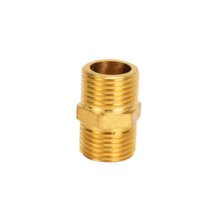 Conector de latón de doble rosca macho de 1/2 pulgada para tubería de agua de igual diámetro, adaptador de manguera de fontanería - Product Image 4