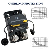 Disyuntor de alto voltaje M10 Stud E9C 100A Reinicio manual IP67 18kA Motor de arrastre de barco marino automotriz de montaje en superficie de 2 polos