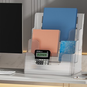 Organisateur de magazines de bureau à 4 niveaux, support de rangement transparent pour l'organisation du bureau et de la maison - Product Image 4