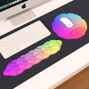 BSCI nhà máy hình thoi Ergonomic Bàn phím cầu vồng Kim Cương chuột Pad PU mềm Bộ nhớ bọt nonslip <span class=keywords><strong>Gel</strong></span> bàn phím chuột Pad cho văn phòng - Product Image 4