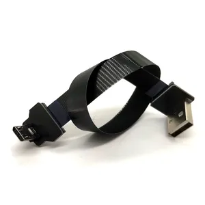 XAJA 90 derece yukarı açılı Mini USB mikro USB şerit FFC düz şerit kablo