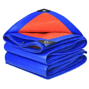 China Factory Blue Orange Sunproof And Waterproof PE Polyethylene Tarpaulin Truck Covers Instruction Cover Plastic PE Tarpaulin