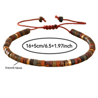 Böhmisches Naturstein-Perlenarmband, vergoldetes Messing, elastisches Kordelarmband, verstellbare Länge, geometrisches Muster, Unisex-Geschenk