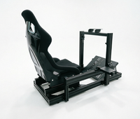 Cockpit de simulation de course complet en profilés aluminium 4080, réglable, avec support pour volant, pédales, siège et levier de vitesses, simulateur de course