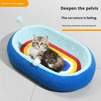 Lit pour chat de grande taille 2-en-1, avec griffoir en sisal, confortable, amovible, lavable, rembourrage en mousse haute densité