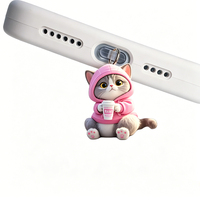Bouchon anti-poussière universel pour téléphone en acrylique, pendentif chat mignon, breloque décorative pour téléphone portable, cadeau pour filles