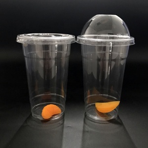 Smoothie Cups Disposable 24oz RPET Plastics Cold Beverage Smoothie Cups