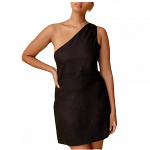 Vestido Midi Elegante y Entallado de un Solo Hombro para Mujer, Primavera-Verano, Ideal para la Oficina - Product Image 1