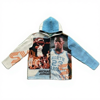 Veste d'hiver pour hommes Custom Anime Basketball Streetwear Tapisserie Clothing Plus Size Zip up Coat Zipper Tapestry Jacket