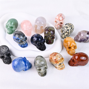 Giá Bán buôn tinh thể chạm khắc chữa bệnh đá <span class=keywords><strong>2</strong></span> inch hỗn hợp hộp sọ Rose Quartz cho trang trí quà tặng - Product Image 1