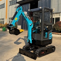Mini-excavatrice 1,5 tonne avec flèche pivotante et cabine fermée, livraison gratuite, vente chaude, excavatrice domestique 1 tonne 3 tonnes