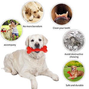 Negozio di animali personalizzato Multi-colore Golf Design in Nylon gomma TPR TPE brevetto cane forma di osso giocattoli da masticare per la pulizia dei denti del cane - Product Image 4