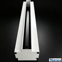 Grille linéaire AC encastrée au plafond, design esthétique, avec diffuseur et barres de ventilation personnalisables