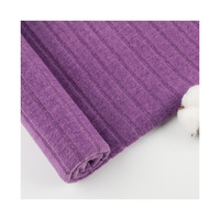 Tissu en maille côtelée brossée 230g Polyester Spandex Extensible Respirant pour pulls, hauts décontractés, vêtements de sport, faible MOQ