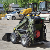 Mini-Kompaktlader mit Radantrieb, Benzinmotor, CE EPA Euro 5, für Schneeräumung, Landschaftsbau und Gartenarbeit, mit Anbaugeräten