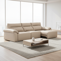 Sofá Cama Eléctrico con Control Remoto, Plegable, de Cuero Genuino, en Forma de L, Moderno, de 2 Plazas, Ahorra Espacio, Mueble para Sala de Estar o Apartamento