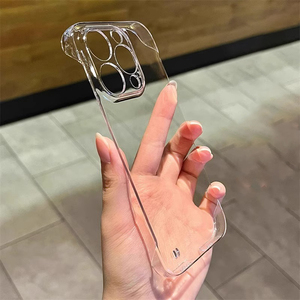 Custodia per telefono cellulare trasparente senza cornice di lusso per <span class=keywords><strong>iPhone</strong></span> 16 15 14 13 12 11 Pro Max <span class=keywords><strong>XS</strong></span> Plus Ultra sottile per paraurti - Product Image 3